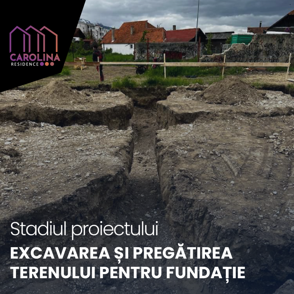 Excavarea și pregătirea terenului pentru fundatie
