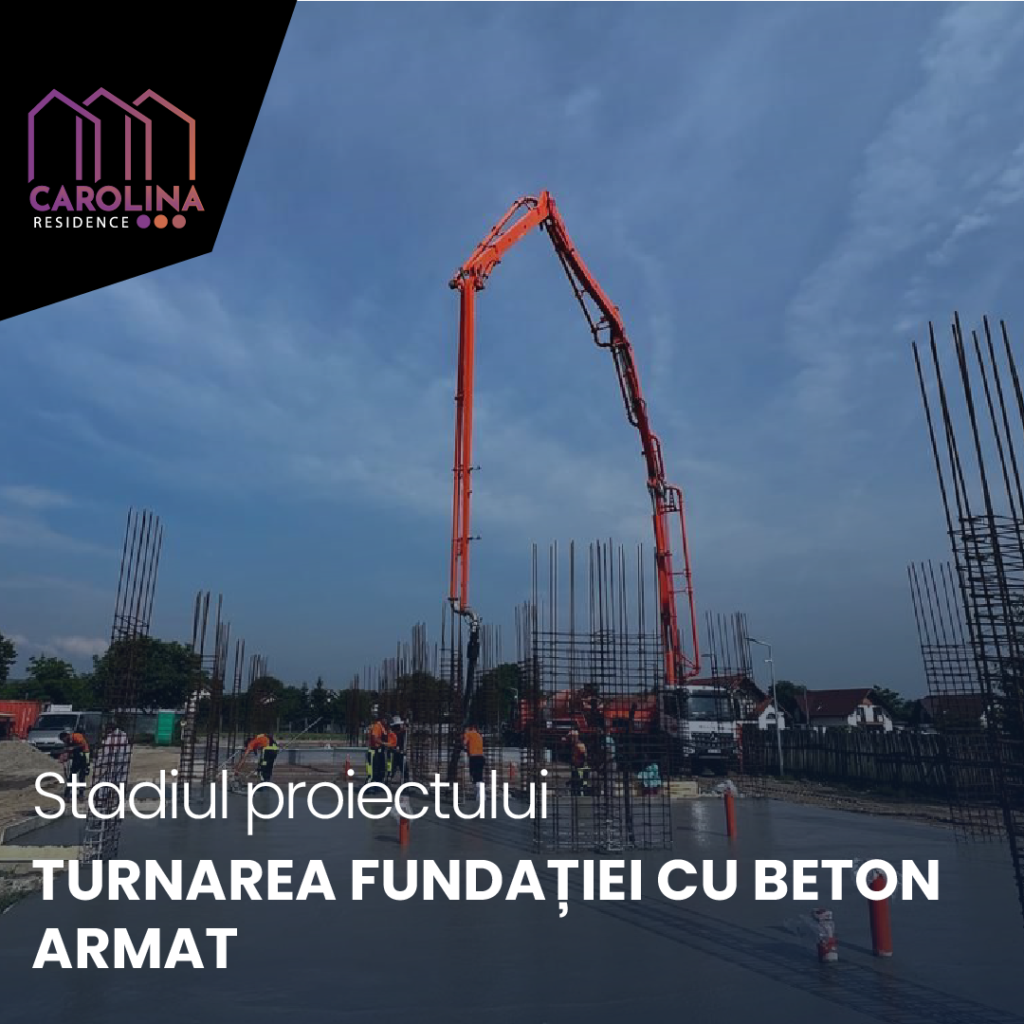 Turnarea fundației cu beton armat